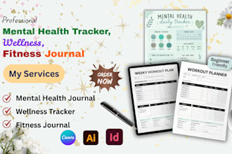 design a mental health tracker, fitness, and wellness journal