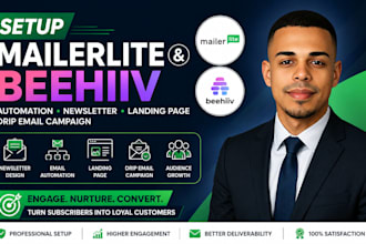 setup mailerlite beehiiv automation newsletter landing page drip email campaign