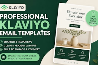 design professional and responsive klaviyo email templates for shopify