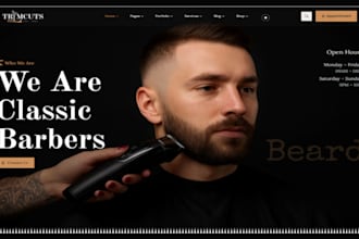 design wix barber website mens grooming barbershop kids barbershop website