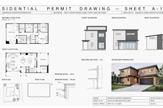 create city permit drawings, architectural plans and blueprint
