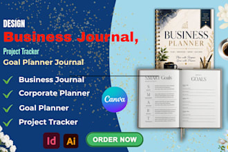 design business journal, project tracker, corporate dairy, goal planner