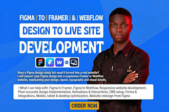 convert figma design to framer or webflow website
