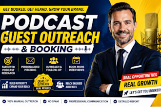 pitch you to relevant podcasts and media outlets for guest interviews