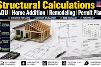 structural calculations engineer letter adu home addition remodeling permit plan