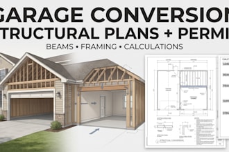 design garage conversion structural plans and calculations permit drawings
