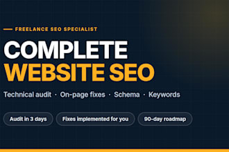 do complete ai SEO with technical audit and on page optimization