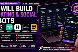 build seeking bot, raya bot, grindr bot, onlyfans bot, hinge bot