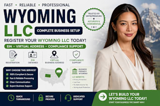 register wyoming llc with ein, virtual address and compliance support