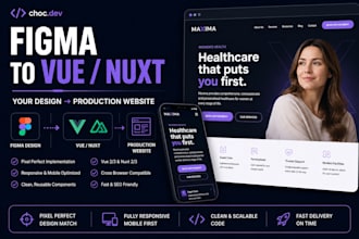 convert your figma design to a vue or nuxt website