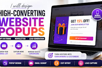 design high converting website popup, optin form and newsletter signup form