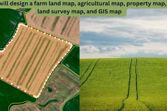 design farm land map,agricultural map,property map,land survey map, and gis map