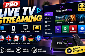 offer pro reststream, m3u playlist, live tv app, 4k channel, smarter pro