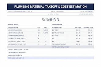 do accurate plumbing material takeoff and cost estimation