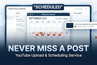 schedule and manage your youtube video uploads and calendar