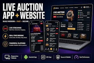 create a live auction app and bidding website