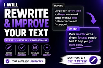 rewrite and improve your text to sound clear and professional