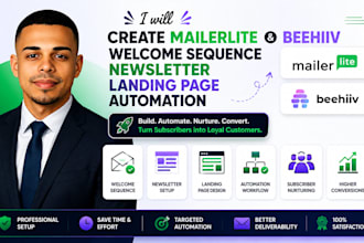 create mailerlite beehiiv welcome sequence newsletter landing page automation