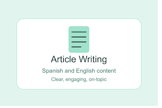 write articles and content in spanish or english