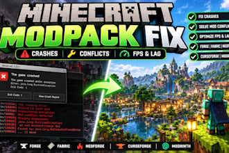 fix optimize minecraft modpack server,mod conflict, quests fix minecraft crashes