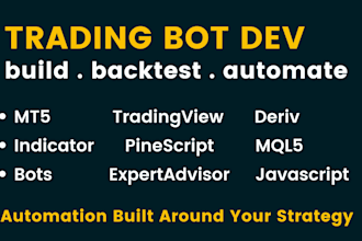 build mt5 expert advisor, tradingview script, deriv trading bot