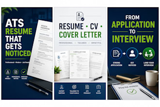 write an ats resume, CV and professional cover letter