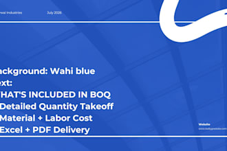 professional boq, quantity takeoff and cost estimation