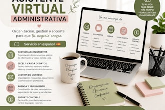 seré tu asistente administrativa virtual personal en español