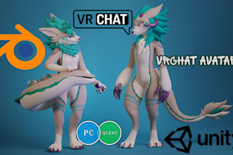 custom vr character furry vrchat avatar anime 3d model nsfw rig vrc character