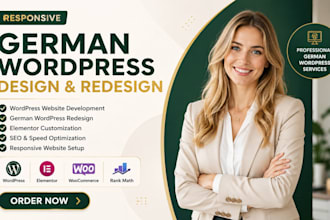 design redesign german wordpress website, german website, wordpress development