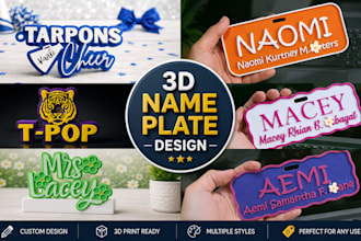 design custom 3d name plate name sign 3d printed nameplate pendant chain 3mf stl