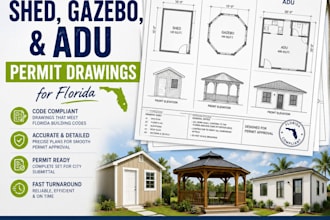 draft shed, gazebo, and adu permit drawings for florida