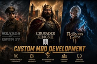 create custom hoi4, ck3 and bg3 mods