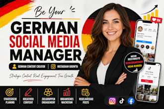be your german social media manager, german content creator, instagram growth