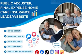 generate public adjuster leads final expense home care insurance website