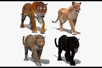 3d animal model realistic fur 3d xgen zbrush model blender maya model 3d print