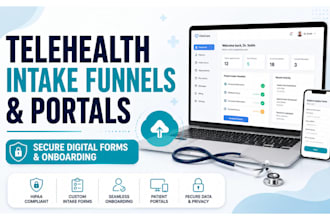 build telehealth patient portal and secure medical CRM practice intake funnel