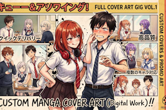 draw webtoon anime light novel cover illustration manga manhwa book art cover