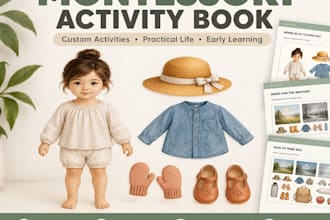 design a montessori inspired activity book for toddlers