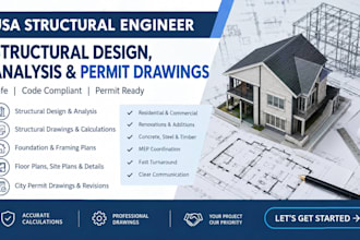be your USA structural engineer for design, analysis and permit drawings