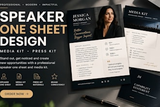 design a professional speaker one sheet and media kit