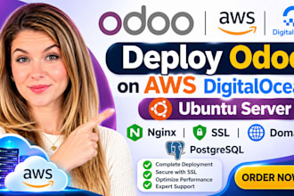 deploy odoo on aws digitalocean ubuntu server nginx ssl domain postgresql