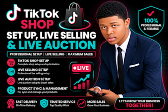 set up tiktok shop, live selling and live auction