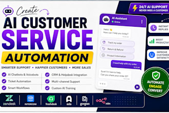 create ai customer service automation zendesk intercom freshdesk ada gorgias n8n