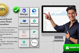 setup advanced email welcome flows via klaviyo omnisend mailchimp seguno privy