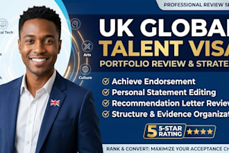 review and edit your UK global talent visa application portfolio