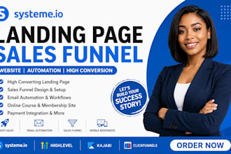 systeme io landing page sales funnel website and  email automation