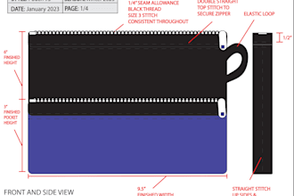 create detailed technical drawings and tech packs for products