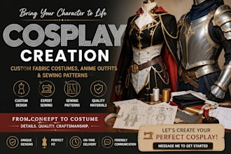 sew custom fabric cosplay costumes, anime outfits sewing patterns, game cosplay
