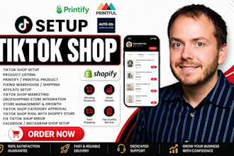 setup tiktok shop printify printful shopify print on demand tiktok shop ads seo
